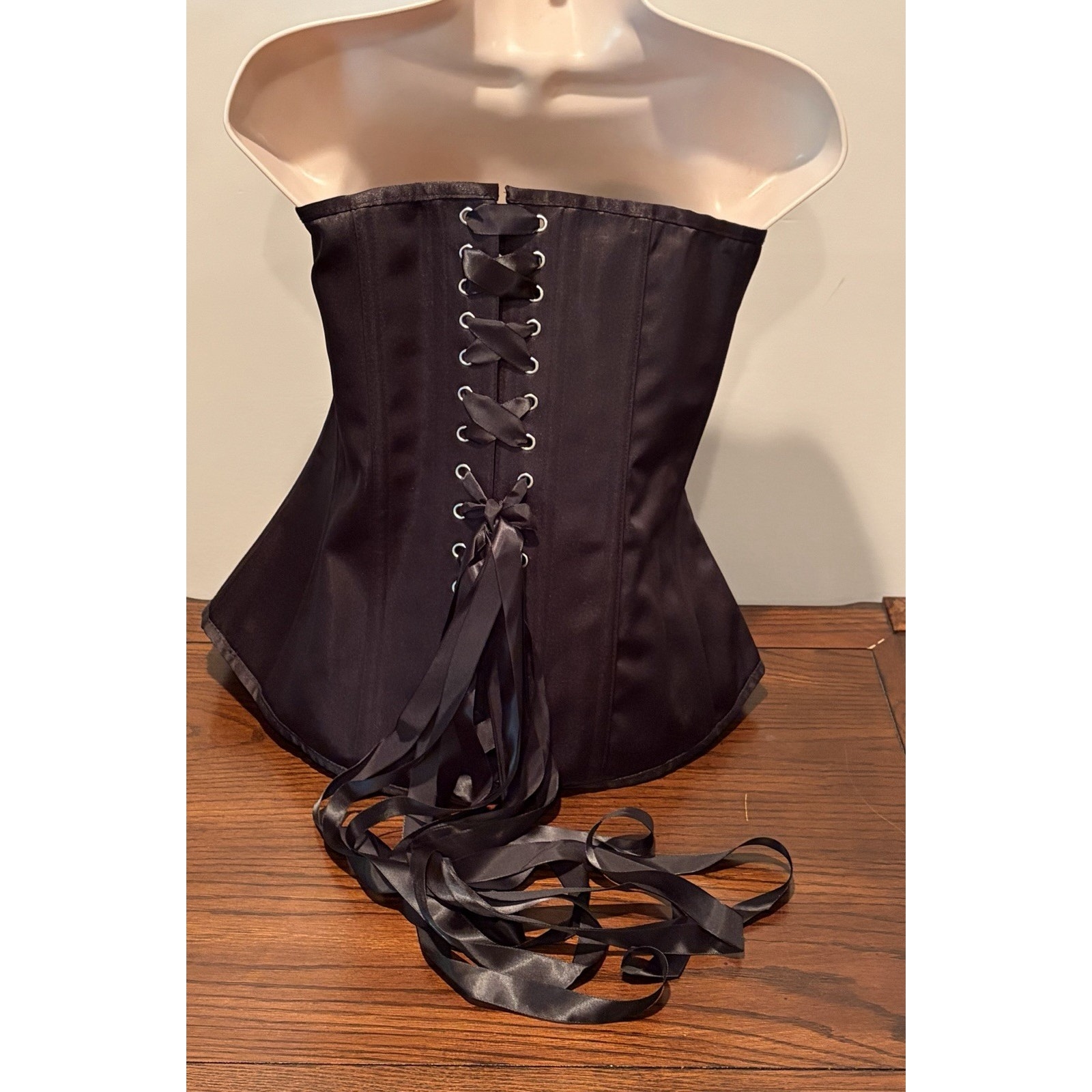 Nwt Corset Story Black Corset Size Uk22/ Us18 Strapless Lace-Up Back — image 4 of 8